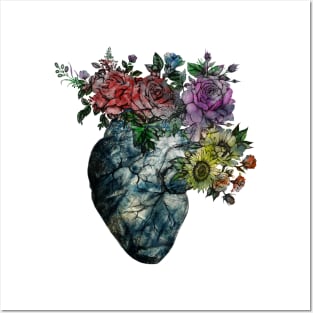 Flowered Heart Posters and Art